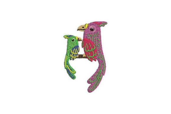 A Designer's Look at Mom and Baby Parrots Embroidery