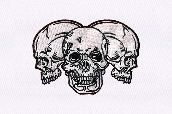 A Designer's Look at the Three Skulls Head Embroidery Design