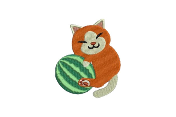 A Designer's Review of Cat Hugging Watermelon Embroidery