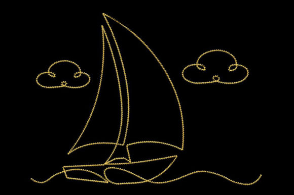A Minimalist Boat Embroidery Design for Your Small Shop
