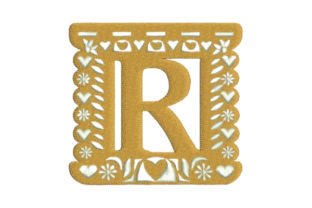 Papel Picado Alphabet R for Boutique Apparel Embroidery